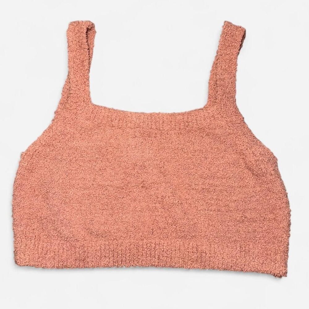 Uniqlo Pink Fuzzy Lounge Cropped Tank